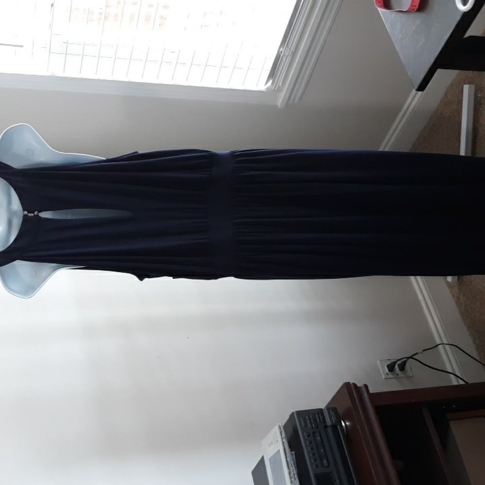 New York & Co. Navy Blue Maxi Dress Size XL - Picture 3 of 10